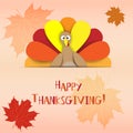 Illustration of funny thanksgiving turkey.